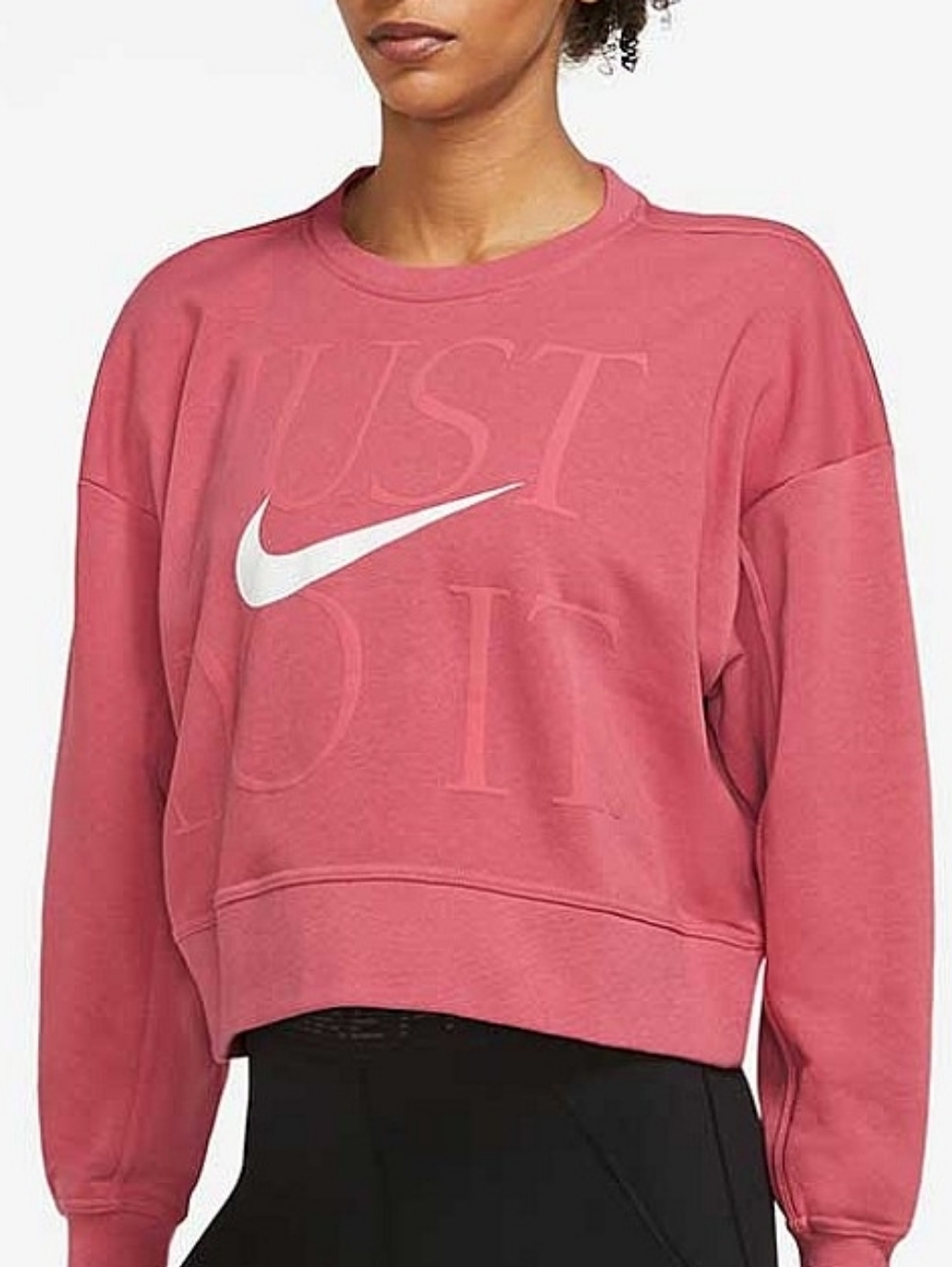 Nike Rose Pink Cropped 'Just Do It' Sweatshirt